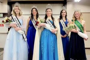 The Clallam County Fair has named the royalty for the 2022 county fair. 

Pictured, from left to right, are Sophia Lawson, 2022 queens court; Anna Menkal, 2020 queen; Allison Pettit, 2022 queen; Rebekah Parker, 2021 queen; and Kendall Adolphe, 2022 4H junior royalty.