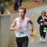 Langdon Larson of Port Angeles places first in the Elwha Bridge Run 10k division Saturday, clocking in at 36 minutes, 36 seconds. (Michael Dashiell/Olympic Peninsula News Group)
