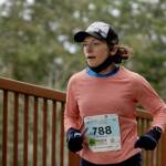 Savanna Steffen of Silverdale takes first place in the women’s 10k at the Elwha Bridge Run on Saturday. She finished in 42:52, placing sixth overall. (Michael Dashiell/Olympic Peninsula News Group)
