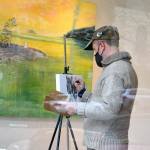 Todd Horton, who did a live painting event at Northwind Arts Grover Gallery in January, will return for more live painting this Saturday and Sunday afternoon. Hortons show, The Mystic West, is on display at the downtown Port Townsend gallery through March 14. (Diane Urbani de la Paz/Peninsula Daily News)