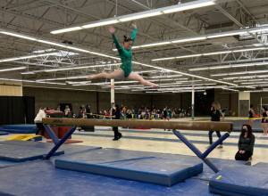 Courtesy photo
Port Angeles' Mei-Ying Harper-Smith competes at the West-Central District 3A 2A/3A gymnastics meet last week in Puyallup.