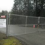 Keith Thorpe/Peninsula Daily News
A locked gate guards the Blue Mountain Transfer Station on Blue Mountain Road east of Port Angeles on Tuesday.