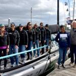 Sail Like a Girl team with First Fed's Luxmi Love (Port Townsend Branch Manager) and Steve Oliver (Board Chair) before the NWMC WA 360 race in 2021. (Photo credit: Jen Swanson)