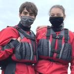 Port Angeles High School sailors Ozzy Minard, left and Ella Schulz finished first at a race held last weekend outside of Silverdale. (Doreen Minard photo)