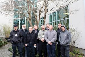 Pictured, from left to right are Matthew Brock-Farrington, Terry Hoffman, Jarrod Johnson, Sean Mugrage, Chris O’Higgins, Ross Taylor, James Dunn, Shaun Muck and Steve Boruch.