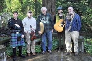 Keltoi -- from left, Cameron St. Louis, Vienna Scheyer, Bill Woods, David Rivers and Rich Hill -- will bring their Celtic music to Port Townsend's Quimper Grange Hall this Saturday night. photo courtesy of Keltoi