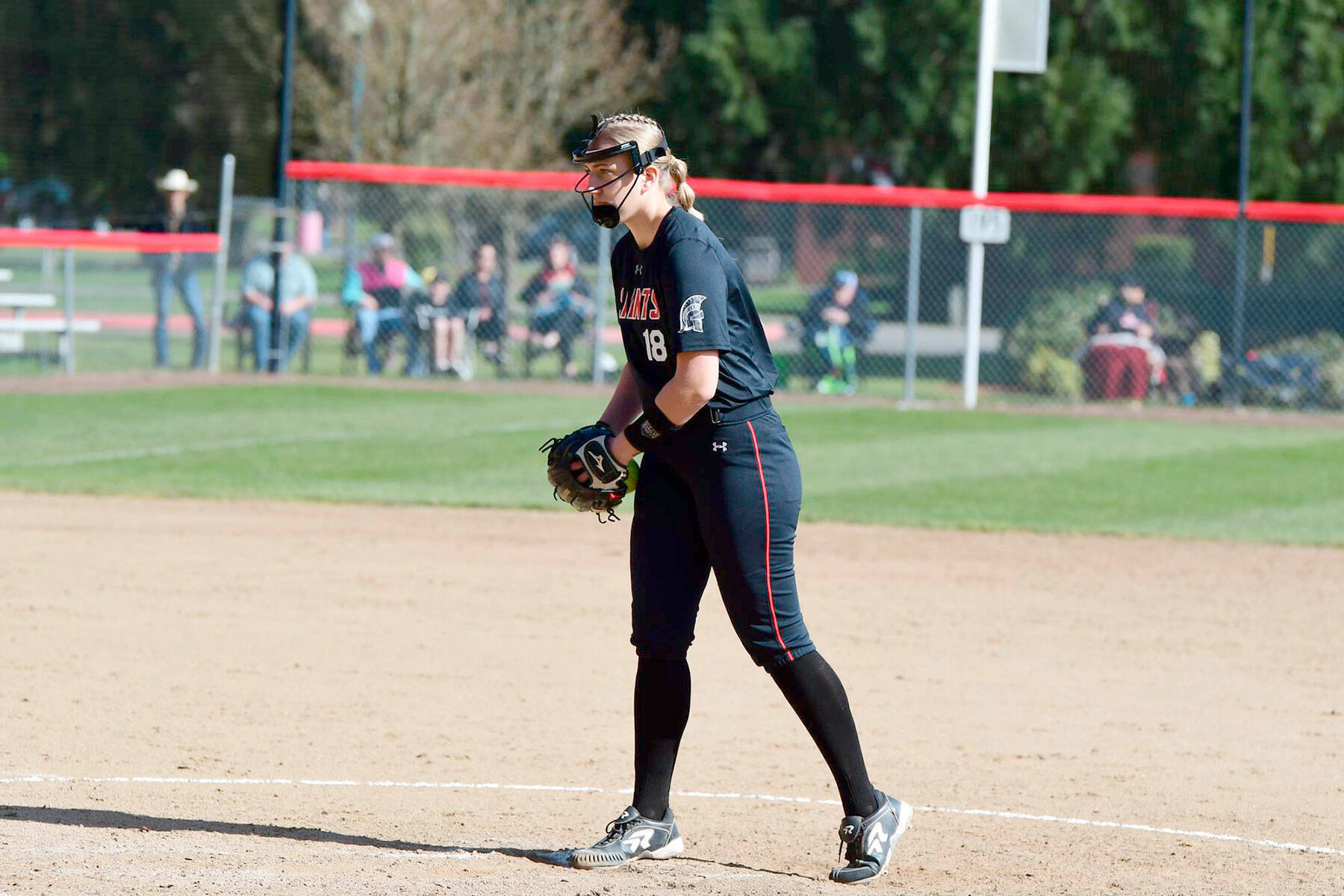 Saint Martins freshman Chloe Leverington, a 2021 Forks High School graduate, was named the Great Northern Athletic Conference Softball Pitcher of the Week For March 21-27 after throwing two complete games in two Saints victories last weekend. (Saint Martins Athletics)