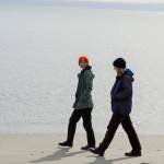 AmeriCorps service members Suzy Elbow, left, and Maggie Baker are debuting their springtime interpretive programs this Saturday at Fort Worden State Park. The pair will set up a Wind: Natures Biggest Fan exhibit near the beach in the morning and host an art-in-the-park activity beside a madrona tree in the afternoon. (Diane Urbani de la Paz/Peninsula Daily News)