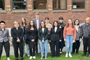 Pictured, from left to right, are team members Ezra Cook, Isabella Nunn, Maya Dow, Britany Bivian, Stuart Dow, Ava Butterfield, Ahwrey Smith, Zoe Pruden, Sophia Huber, Sophia Arnovitz, Grace Kessler and Moe Gardner. 

Not pictured are team members Elio Wentzel and Josephine Mack.