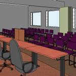 An artists rendering shows one of three designs being considered for the Sequim School Districts new boardroom. (Graphic courtesy of Wenaha Group)
