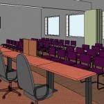 An artist's rendering shows one of three designs being considered for the Sequim School District's new boardroom. Graphic courtesy of Wenaha Group