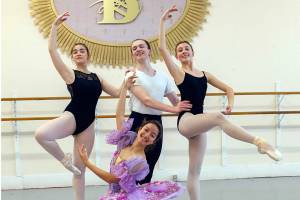 The Ballet Workshops senior dancers  from left, Caitlynn Donaldson, Isabella Knott, Ryan Andrews and Amelia Brown  will join performers from Oregon and New York City in this weekends production of The Sleeping Beauty. (Bob Spink)