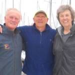 Planning for Sequim Bay Yacht Clubs May 1 Opening Day of Boating Season events are, from left, immediate past commodore Jerry Fine, commodore Frank DeSalvo and vice commodore Sue Baden. The trio is pictured aboard the Flora Mae, the Fine cruiser, one of the boats that attendees can get a free ride; riders are offered to the public between 10 a.m. to 12:30 p.m. at John Wayne Marina.