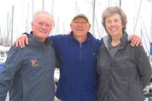 Planning for Sequim Bay Yacht Clubs May 1 Opening Day of Boating Season events are, from left, immediate past commodore Jerry Fine, commodore Frank DeSalvo and vice commodore Sue Baden. The trio is pictured aboard the Flora Mae, the Fine cruiser, one of the boats that attendees can get a free ride; riders are offered to the public between 10 a.m. to 12:30 p.m. at John Wayne Marina.