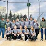 The Port Angeles Illusion Fastpitch 18U girls won the championship Sunday at the US Specialty Sports Association Space Coast Qualifier in Olympia. The girls won a paid berth to the Space Coast Cup regional Championship in Viera, Fla., in late June. From left, standing are coach Bucky Johnston, coach Warren Stevens and coach Leeah Faris, players Taylee Rome, Ava Sheahan, Macy Aumock, Jadeah Nordberg, Alyssa Vendenberg, Jill Begley, and coaches Rick Pennington and Greg Faris. From left, sitting, are Mikkhia Stevens, Cydne Moore, Mikki Green, Cheyenne Zimmer and Jocy Kazlauskas.