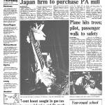The Nov. 19, 1987, edition of the Peninsula Daily News carries an article about the Blyn Mountain plane crash  an article still carried by crash survivor Vicki Parrish.