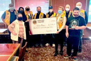 The Sequim Valley Lions Club recently donated $1,500 to Clallam Mosaic to support programs for individuals with developmental disabilities and special needs. 

Pictured, from left to right are David Blakeslee, Ruth Grant, Linda Edwards, John Riley, Steve Sahnow, Dianne Dooley, Pat Phillips, Dave Bonham and George Dooley.