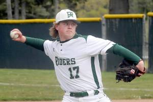 Keith Thorpe/Peninsula Daily News
Port Angeles pitcher Elijah Flodstrom throws in the second inning on Tuesday against Franklin Pierce at Volunteer Field in Port Angeles.