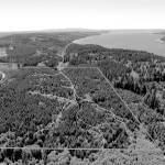 The Northwest Watershed Institute has purchased 91 acres from Rayonier to have the land preserved. A boundary line has been drawn over a photograph by John Gussman.