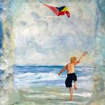 Run with the Wind by Jeanne Joseph is one of many paintings depicting summer delights at the Bay Club.