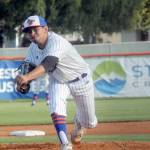 Lefties pitcher Andres Quinones throws in the first inning against Northwest on Friday in Port Angeles. (Keith Thorpe/Peninsula Daily News)