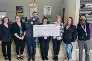 Pictured, from left to right are Sarah “Kat” Woodward, Stephanie McFadden, John James, Carlyne Littlejohn, Erica Rudesill, Stephanie Sullivan and Tyrone Beatty