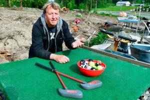 Richard Moon and his wife Janice plan to construct two 18-hole mini-golf courses  one for families, one for adults  on acreage off South Barr Road and U.S. Highway 101 eight miles east of Port Angeles. Moon expects the courses to open in summer 2023 or 2024. (Paul Dunn/Peninsula Daily News)