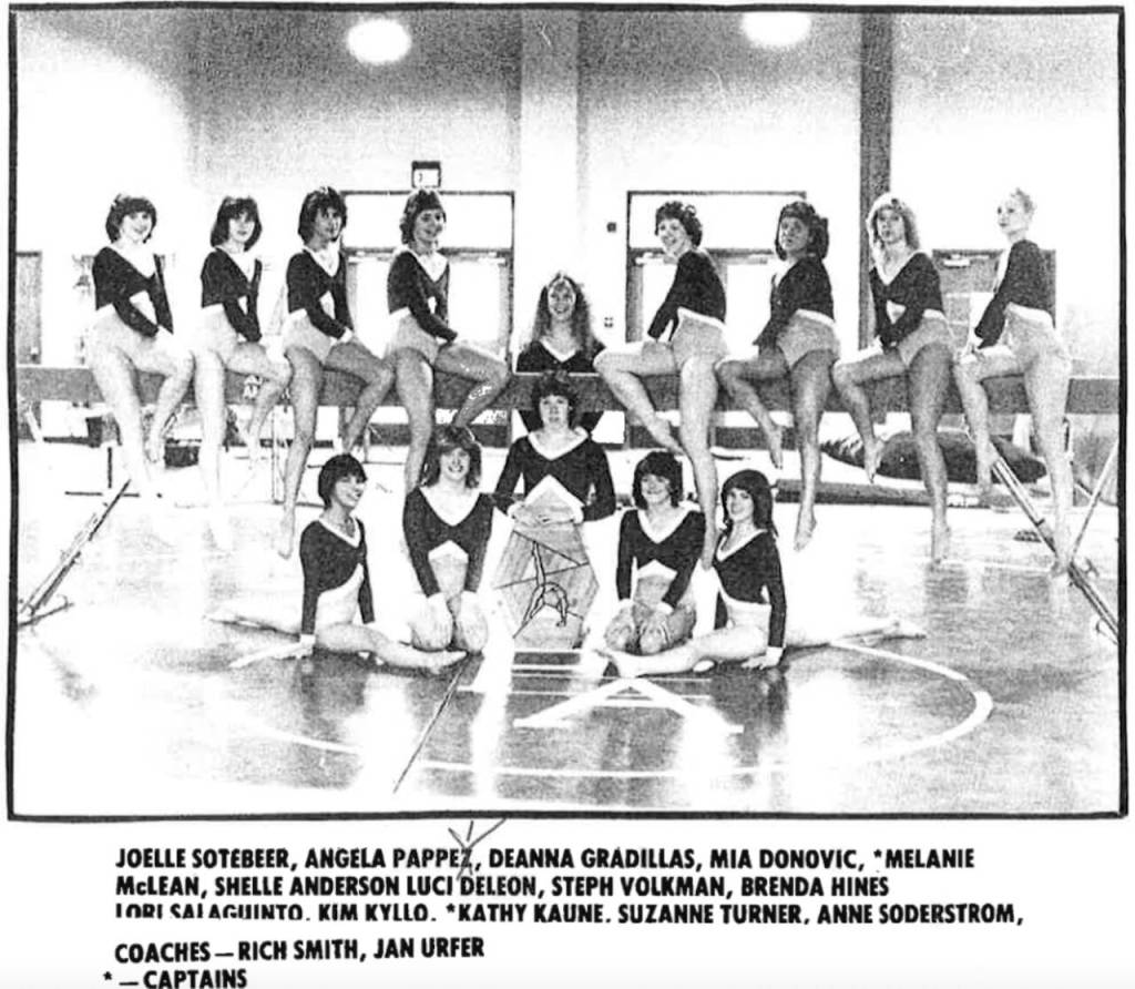 The 1983 Port Angeles gymnastics team finished third at state.