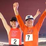 Courtesy photo
Alison Agness, left, and her father, Port Angeles' Bruce Skinner, celebrate after completing a marathon in Lima, Peru over Memorial Day Weekend. Skinner has now completed his goal of running marathons on all seven continents.