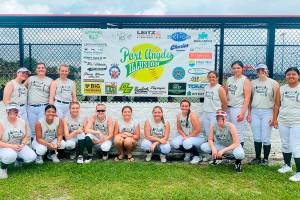 The Port Angeles Illusion 18U fastpitch softball team recently went 5-0-1 and won the championship in the High School Open divsion of the USSSA Space Coast Cup Super Regional Tournament in Melbourne, Fla. Team members are: Macy Aumock, Mackenzie Burke, Gracie Copeland, Michaela Green, Libby Hardee, JoCy Kazlauskas, Cydne Moore, Jadeah Nordberg, Ava-Anne Sheahan, Lizzy Soto, Mikkiah Stevens, Taylee Rome, Alyssa Vandenberg and Cheyenne Zimmer. Coaches not pictured are head coach Warren Stevens and assistants Leeah Faris, Greg Faris, Bucky Johnston and Rick Pennington.