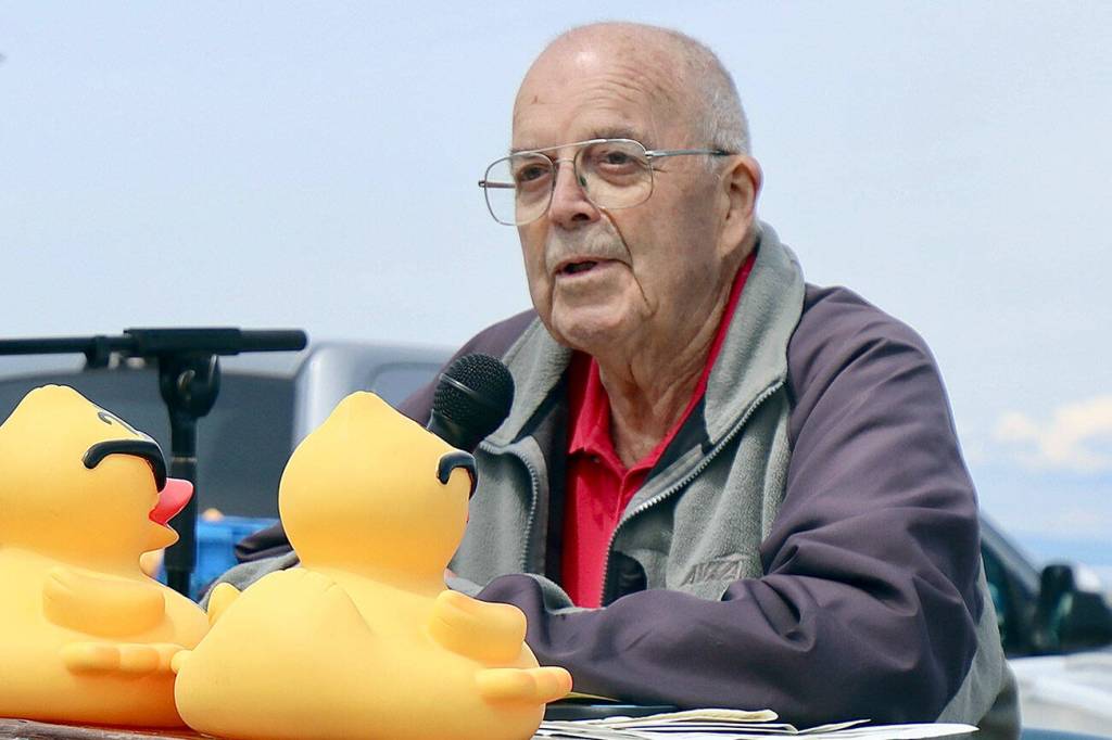 Port Angeles icon Scooter Chapman has been named the Grand Marshall of the Port Angeles Fourth of July Grand Parade. The Port Angeles Regional Chamber of Commerce recently made that announcement. After 70 years on the air at radio KONP Scooter retired from broadcasting recently. The PAHS class of ’52 grad has followed sports all of his broadcasting life and most recently was the MC at the Duck Derby.    (the Chamber told me they just recently sent you a press release about this) dlogan