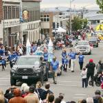 The Fourth of July parade travels south on Laurel Street in downtown Port Angeles on Monday. The parade lasted an hour and was well attended despite threatening skies. (Dave Logan/for Peninsula Daily News)
