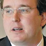 Chris Tucker/Peninsula Daily News
Ryan Malane, director of marketing for Black Ball, speaks at the Port Angeles Regional Chamber of Commerce meeting on Monday.