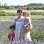 Michael Mangiameli, with Sebastian, 5, and Eleanora, 2, of Sequim enjoy a day at Jardin du Soliel Lavender Farm & Gift Shop on July 15. (Michael Dashiell/Olympic Peninsula News Group)