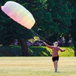 Steve Mullensky/for Peninsula Daily News


Amelia Grant, from Port Townsend, loses air in the canopy of the high performance kite she was flying on the parade ground at Fort Worden State Park on Tuesday. A brisk wind blew in from the west and made for perfect kite flying weather.