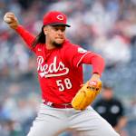The Cincinnati Reds' Luis Castillo pitches against the New York Yankees on July 14, 2022, in New York. He was traded to the Seattle Mariners on Friday. (AP Photo/Frank Franklin II)