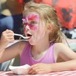 Gloria Fitzpatrick, 6, of Port Angeles enjoys a slice of blackberry pie a la mode during Saturdays Joyce Daze celebration. (Keith Thorpe/Peninsula Daily News)
