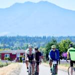 Nearly 800 people rode in the Tour de Lavender this weekend in Sequim and Dungeness valleys, with the event expected to raise $20,000 to help main the Olympic Peninsula Trail. (Photo courtesy of Dan James)