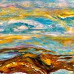 Sally Pfaffs acrylic landscapes are on view at the Port Townsend Gallery.