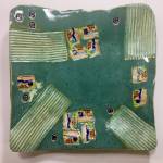 Functional ceramics, like this plate, created by Barbara Ewing are exhibited at Port Townsend Gallery.