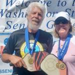 Port Angeles pickleballer Steve Bennett achieved a rare feat at the Washington State Senior Games in Lacey last weekend. Bennett won three gold medals in his three pickleball events in the ages 75 to 79 bracket, including mixed doubles with Jane Meadows of Redmond.