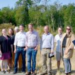 U.S. Rep. Derek Kilmer, a Democrat representing Washingtons 6th Congressional District, stands with officials from Port Townsend on Wednesday, part of a tour of local projects his office is working to secure funding for. (Peter Segall / Peninsula Daily News)