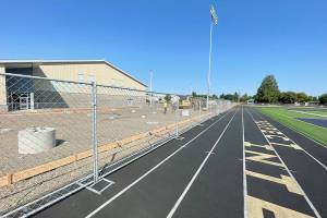 The $3.35 million Spartan Stadium grandstand replacement project is projected to be completed by Oct. 28, when the Forks High School football team plays its final home game of the season. The Quillayute Valley School District is using timber dollars from the Junior Taxing District, not a bond measure, to fund Phase I of the project that includes the new grandstand and ticket booth. Paula