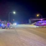 The Clallam County Sheriff's Office provided this photograph of the scene on U.S. Highway 101 after a wreck on Blue Mountain Road east of Port Angeles.