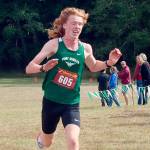 Port Angeles’ Jack Gladfelter wins the 44th Salt Creek Invitational held at Salt Creek County Park on Saturday. Gladfelter finished second last year. (Dave Logan/for Peninsula Daily News)