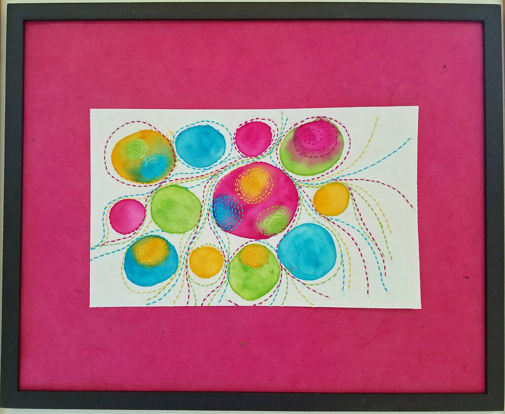 Submitted art / Color Study in Slow Stitch 2 by Jean Wyatt is featured at the 17th-annual North Olympic Fiber Arts Festival at Sequim Museum Arts.