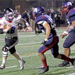East Jeffersons Tanner Haddenham runs the ball against Life Christian Academy on Saturday night. (Photo courtesy of Lisa Jensen)