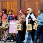 Preparing to celebrate Girls Night Out in downtown Port Townsend on Thursday afternoon are, from left, Holly Erickson, Lorilee Houston, Eryn Smith, Sue Arthur and Mari Mullen. After a hiatus, the Main Street Program-hosted annual event returned to distribute goodie bags, encourage women to shop local and raise funds for the Jefferson Healthcare Foundation. The foundation helps provide free breast/cervical cancer screenings for women in need. (Diane Urbani de la Paz/For Peninsula Daily News)
