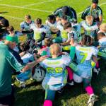 Port Angeles Future Riders White C players get together for a team prayer after one of their recent games. The White C team is 5-0 on the season. Players include Silas DelaBarre, Henry Fors, Wesley Toli, Tre Johnson III, Lincoln Haller, Jaidyn Eastman, Trevor Gallauher, Kameron Langdon, Nick Somers, Amaru Jones, Nason Henning, Blake Petersen, Ryan Somers, Tydus Woods, Kameron Tinoco, Jackson Melnick, Mason Martinez and Jarrett McNeely.