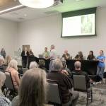 A crowded room greeted Washington State Parks Miller Peninsula planners when they hosted an Open House Tuesday in an event room at the 7-Cedars Hotel. Local residence were there to voice their concerns and opposition to the States plan to turn the well-used multi-use community park set in its natural surroundings into a recreational tourist attraction with 127 camp sites  some large enough for big Recreational Vehicles  and even a lodge style hotel. (Karen Griffiths/For Peninsula Daily News)